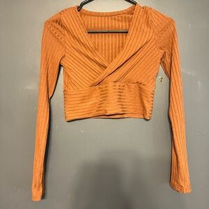 Ribbed long sleeve crop top!